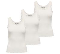 ONLY Damen Top 3er Pack - ONLSARA SHARAI LIFEW TANK TOP, Spitze, gerippt, Rundhals, Baumwolle Weiß / L L Weiß