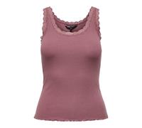 ONLY Damen Top - ONLSARA SHARAI LIFEW TANK TOP, Spitze, gerippt, Rundhals, Baumwolle Rosa XL