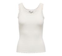 ONLY Damen Top - ONLSARA SHARAI LIFEW TANK TOP, Spitze, gerippt, Rundhals, Baumwolle Weiß / XL XL Weiß
