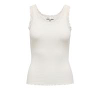 ONLY Damen Top - ONLSARA SHARAI LIFEW TANK TOP, Spitze, gerippt, Rundhals, Baumwolle Weiß XS