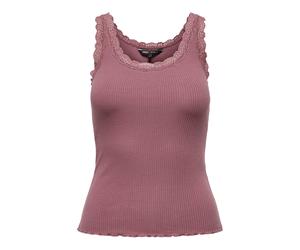ONLY Damen Top - ONLSARA SHARAI LIFEW TANK TOP, Spitze, gerippt, Rundhals, Baumwolle XS Rosa