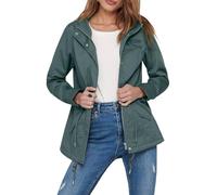 ONLY Damen Übergangs-Jacke ONLLorca Canvas Parka mit Kapuze 15216452, Balsam Green ,M