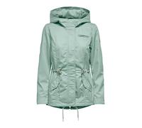 ONLY Damen Übergangs-Jacke ONLLorca Canvas Parka mit Kapuze 15216452, Harbor Gray ,M