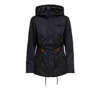 ONLY Damen Übergangs-Jacke ONLLorca Canvas Parka mit Kapuze 15216452, Schwarz ,XS