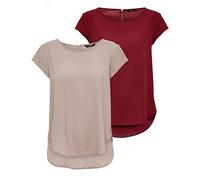 ONLY Damen Vic AOP Top, Rosa/Rot (1 x Blassmalve/1 x Merlott), 32