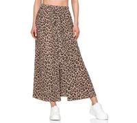 ONLY Damen Viskose Maxi Rock Langer Sommerock mit Leopardmuster und Knopfleiste Onlnova Life Vis Button 15222223 Humus 720 Leo Rush XL