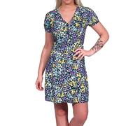 ONLY Damen Viskose Mini Kurzarm-Kleid Onlnova Life S/S Lucy mit Knopfleiste und Alloverprint 15249783 Black: jlo Blossom S