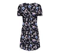 ONLY Damen Viskose Sommer-Kleid Onlnova Life Lucy mit Blumenmuster 15248783 Sky Captain 347 Iris XS