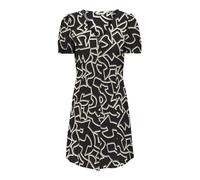 ONLY Damen Viskose Sommer-Kleid ONLNOVA LIFE VIS S/S LUCY DRESS AOP (DE/NL/SE/PL, Alphanumerisch, S, Regular, Regular, black)