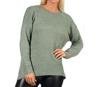 ONLY Damen Warmer Strick Pullover | Langarm Rundhals Knitted Sweater | Lockerer Stretch Jumper ONLNANJING, Farben:Grün, Größe:S