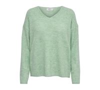 ONLY Damen Warmer Strickpullover | Knitted Basic Stretch Sweater | Langarm V-Ausschnitt Shirt ONLCAMILLA, Farben:Grün, Größe:S