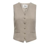 ONLY Damen Weste ONLIris-Hattie Anzugsweste Büro Business Damenweste einreihig 15331287 Taupe Gray Melange 38