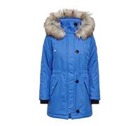 ONLY Damen Winter-Jacke OnlIris einfarbiger Parka Mantel Fellkapuze Winter, Farbe:Hellblau, Größe:S