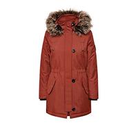 ONLY Damen Winter Mantel onlIris Parka Jacke Fellkapuze (XS, Braun)