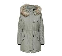 ONLY Damen Winter Mantel onlIris Parka Jacke Fellkapuze (XS, Hellgrün)