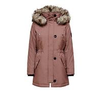 ONLY Damen Winter Mantel onlIris Parka Jacke Fellkapuze (XS, Rosa)