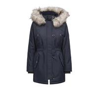ONLY Damen Winterparka ONLIris Winterjacke mit Fellkapuze 15304625 Night Sky/Nature Fur XL