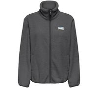 Plüschjacke ONLY "ONLEVA LIFE TEDDY JACKET CC OTW", Damen, Gr. L, grau (magnet), Plüsch, Obermaterial: 100% Polyester, unifarben, regular fit normal, Jacken, Kunstfaser (51876531-L) magnet