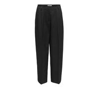 Anzughose ONLY "ONLREINA HW PLEAT STR PINS PANT TLR NOOS", Damen, Gr. 42, Länge 32, schwarz (schwarz stripes:cloud dancer pinstripes), Web, Obermaterial: 97% Polyester, 3% Viskose, Nadelstreifen, norm