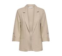 Kurzblazer ONLY "ONLGOA 3/4 UNLINE LINEN BL BLAZER CC TLR", Damen, Gr. 36, oxford tan, Web, Obermaterial: 70% Viskose, 30% Leinen, unifarben, loose fit normal, V-Ausschnitt, Blazer Kurzblazer, mit Lei