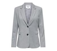 Kurzblazer ONLY "ONLLYKKE LIFE L/S FIT BLAZER TLR", Damen, Gr. 40, grau (light grau melange), Web, Obermaterial: 76% Polyester, 21% Viskose, 3% Elasthan, unifarben, Modisch, V-Ausschnitt, Blazer (6845