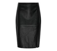 Lederimitatrock ONLY "ONLOLINE FAUX LEATHER SKIRT OTW NOOS", Damen, Gr. XL (42), schwarz, Web, Obermaterial: 100% Polyester, unifarben, regular fit knielang, Röcke (69200726-XL) schwarz