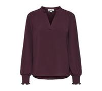 Blusenshirt ONLY "ONLMETTE V-NECK LS SMOCK TOP NOOS WVN", Damen, Gr. XS, decadent chocolate, Web, Obermaterial: 100% Polyester, unifarben, regular fit normal, V-Ausschnitt, gesmokt, Shirts Blusenshirt