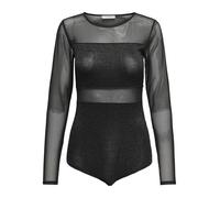Langarmbody ONLY "ONLESTHER GLITTER L/S BODY JRS", Damen, Gr. S (36), N-Gr, schwarz, Jersey, Obermaterial: 65% Viskose, 29% metallisierte Fasern, 6% Elasthan, unifarben, Rundhals, Bodys (33625665-S) s