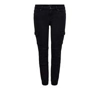 ONLY Damen Cargohose schwarz, Größe 38, Länge 34, 4533635 Schwarz W38/L34