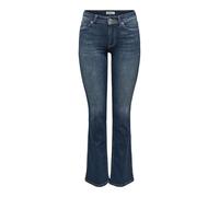 Bootcut-Jeans ONLY "ONLBLUSH MID FLARED DNM REA260 NOOS", Damen, Gr. S (36), Länge 30, blau (dunkelblau denim), Denim/Jeans, Obermaterial: 92% Baumwolle, 6% Elastomultiester, 2% Elasthan, unifarben, m