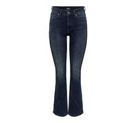 Bootcut-Jeans ONLY "ONLBLUSH MID FLARED DNM REA409 NOOS", Damen, Gr. M (38), Länge 30, blau (blau schwarz denim), Denim/Jeans, Obermaterial: 92% Baumwolle, 6% Elastomultiester, 2% Elasthan, Abriebeffe
