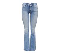 Bootcut-Jeans ONLY "ONLBLUSH LW FLARED DNM REA155 NOOS", Damen, Gr. L (40), Länge 30, blau (light medium blau denim), Denim/Jeans, Obermaterial: 92% Baumwolle, 6% Elastomultiester, 2% Elasthan, unifar