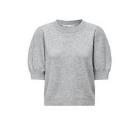 Strickpullover ONLY "ONLRICA LIFE 2/4 PULLOVER KNT NOOS", Damen, Gr. L, grau (light grau melange), Strick, Obermaterial: 93% Polyester, 4% Nylon, 3% Elasthan, unifarben, regular fit hüftlang, Rundhals
