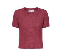 Kurzarmpullover ONLY "ONLSUNNY S/S PULLOVER NOOS KNT", Damen, Gr. M (38), rot (spiced apple), Strick, Obermaterial: 55% Polyacryl, 45% Nylon, unifarben, modisch, regular fit normal, Rundhals, Kurzarm 