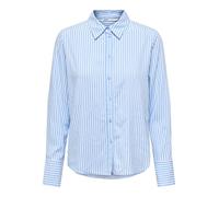 Hemdbluse ONLY "ONLBERIT LIFE L/S SHIRT WVN", Damen, Gr. S (36), serenity stripes:cd line stripes, Web, Obermaterial: 100% Viskose, gestreift, modisch, regular fit, Langarm, Blusen (60869664-S) sereni