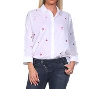 Only - Klassisches Hemd mit Herzen | ONLNEW LINA GRACE LS EMB SHIRT NOOS weiß-druck - Gr. - XL