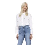 ONLY Damen Onlnew Lina Grace Emb Shirt Wvn Bluse, Bright White/Aop:heart, M EU