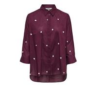 Hemdbluse ONLY "ONLNEW LINA GRACE LS EMB SHIRT NOOS WVN", Damen, Gr. S (36), winetasting detail:w cloud dancer emb heart, Web, Obermaterial: 100% Baumwolle, modisch, Po-bedeckend, Langarm, Blusen (783