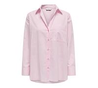 ONLY Damen Onlsalina L/S Shirt WVN Verkürztes Hemd Mit Geknöpften Manschetten Und Hemdkragen, Pink Lady, Medium