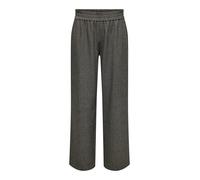 Schlupfhose ONLY "ONLDELL MW WIDE PULL-UP PANT TLR NOOS", Damen, Gr. 42, Länge 32, weiß (schwarz detail:w weiß pepper, schwarz brow mel), Web, Obermaterial: 63% Polyester, 33% Viskose, 4% Elasthan, me