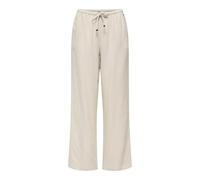 Schlupfhose ONLY "ONLBRUXELLES MW LIN BL TIE PANT PNT NOOS", Damen, Gr. M, Länge 32, moonbeam, Web, Obermaterial: 80% Viskose, 20% Leinen, unifarben, lang, Hosen Schlupfhose, Sommerhose mit Leinen (38