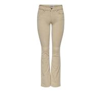 Cordhose ONLY "ONLMARY - Flared Cordhose mit Stretchkomfort", Damen, Gr. 38, Länge 30, beige (oatmeal), Cord, Obermaterial: 98% Baumwolle, 2% Elasthan, unifarben, modisch, slim fit normal, Hosen, slim