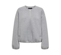 Only Regular Fit Sweatjacke mit Viskose-Anteil Modell 'ELLIE' in Mittelgrau Melange, Größe M/L
