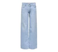 Low-rise-Jeans ONLY "ONLBRENDA LOW WIDE DNM CRO045", Damen, Gr. M, Länge 30, light blau bleached denim, Denim/Jeans, Obermaterial: 100% Baumwolle, unifarben, lang, Jeans, Baumwolle, low waist, wide fi