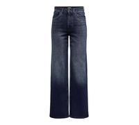 High-waist-Jeans ONLY "ONLJUICY HW WIDE DNM REA929 NOOS", Damen, Gr. 30, Länge 30, blau (blau schwarz denim), Denim/Jeans, Obermaterial: 98% Baumwolle, 2% Elasthan, unifarben, relaxed fit, Jeans High-