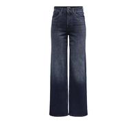 High-waist-Jeans ONLY "ONLJUICY HW WIDE DNM REA929 NOOS", Damen, Gr. 25, Länge 32, blau (blau schwarz denim), Denim/Jeans, Obermaterial: 98% Baumwolle, 2% Elasthan, unifarben, modisch, relaxed fit, Je