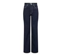 High-waist-Jeans ONLY "ONLJUICY-WAUW HW WIDE DNM GUA334 NOOS", Damen, Gr. XL, Länge 30, blau (dunkelblau denim), Denim/Jeans, Obermaterial: 64% Baumwolle, 31% Polyester, 3% Viskose, 2% Elasthan, unifa