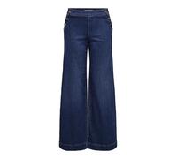 High-waist-Jeans ONLY "ONLMADISON HW BUTTON WIDE DNM GEN533NOOS", Damen, Gr. 27, Länge 30, blau (schwarz medium blau denim), Denim/Jeans, Obermaterial: 90% Baumwolle, 8% Polyester, 2% Elasthan, unifar