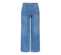 ONLY Female Jeans mit weitem Bein Onlnew Hohe Taille Weite Passform - kurz geschnitten Verkürzt Jeans