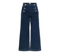 ONLY Female Jeans mit weitem Bein Onlnew Hohe Taille Weite Passform - kurz geschnitten Verkürzt Jeans